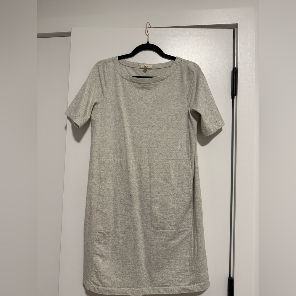 Eileen Fisher Light Gray Tee Shirt Dress - with pockets